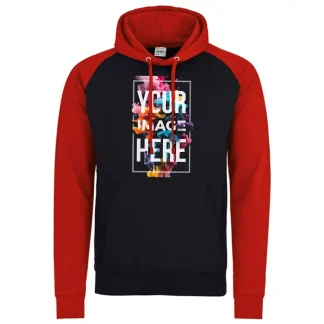 printed contrast hoody